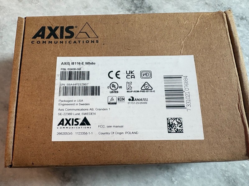 NEW AXIS Communications I8116-E 5MP Outdoor IP Door intercom, 162° Fixed, WHITE