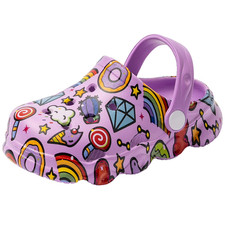 Drecage Toddler Garden Clogs for Boys Girls Slip on Beach Sandals Kids Purple