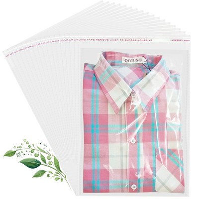 9X11 Inch Self-Sealing Clear Plastic Shipping Bags for Clothes, 100 Pack OPP Pol