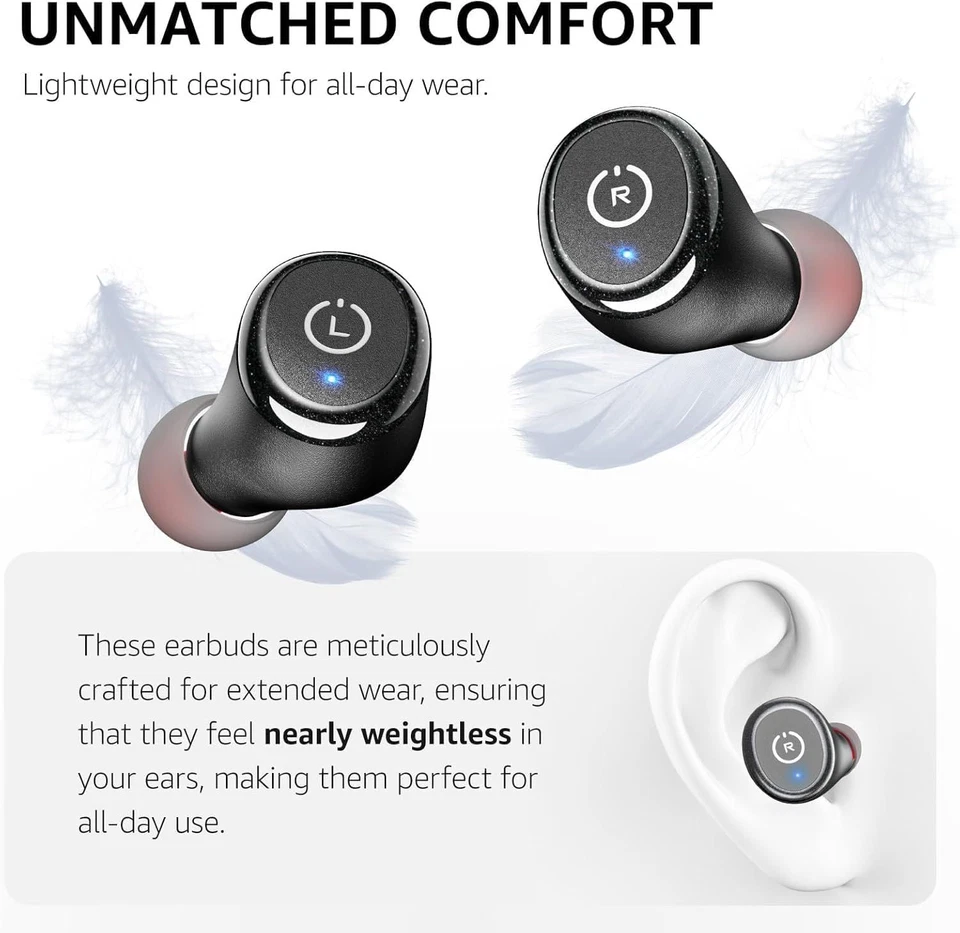 TOZO T10 Bluetooth 5.3 Wireless Earbuds, Waterproof, Black Charging Case - Image 4 of 4