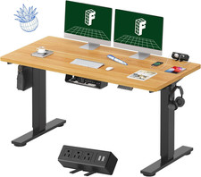 FLEXISPOT EN2 Whole-Piece Standing Desk with Clamp Power Strip, 55 X 28 Electric