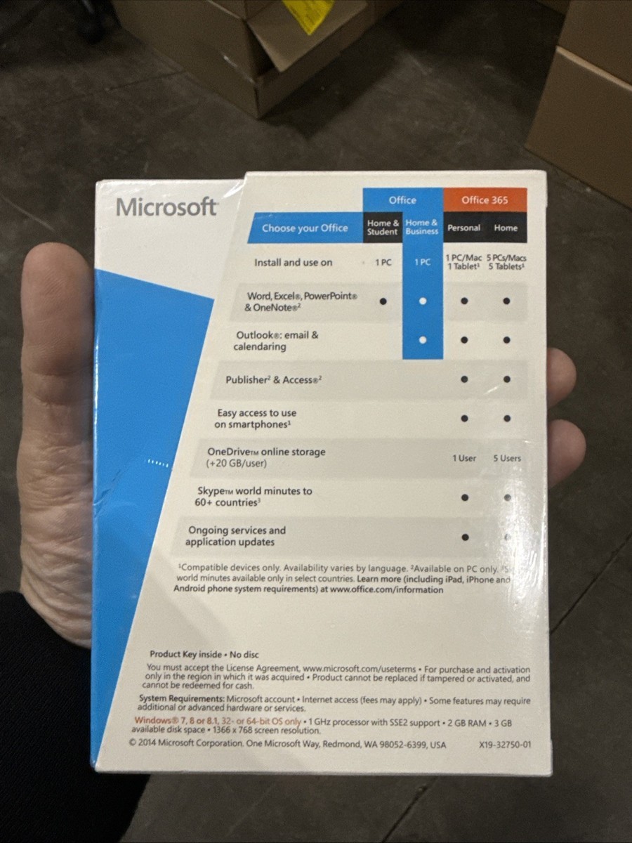 MS Office 2013 Home and Business Product Key Card Full Retail