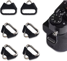 3 Pairs Camera Strap Clips with Triangle Rings Metal Split Rings Plastic Covers