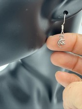 Silver Moon and Star Charm Earrings 925 Hook Celestial Costume Jewellery New UK