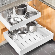Pull Out Cabinet Organizer, Expandable Slide out Drawers With Adhesive Nano F...
