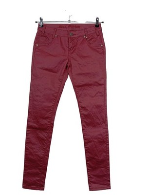 BLUE MONKEY Hüftjeans Damen Jeans Gr. DE 36 rot Casual-Look