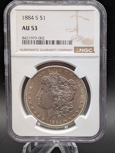 1884-S $1 NGC AU53 Morgan Silver Dollar - Beautiful!