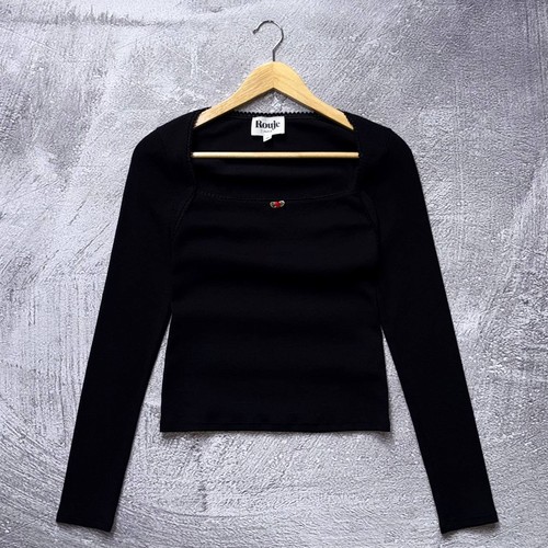 Rouje Paris IVANKA Long Sleeve Black Size 40 Rose Detail Made in France