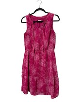 Merona Floral Sleeveless Dress Pink Ruffle Tie Waist Medium