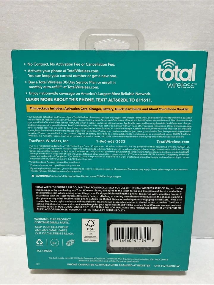 TCL 30z Total Wireless NEW IN BOX Android 12, 6.1" HD+ Display, 32GB Storage - Image 2 of 4