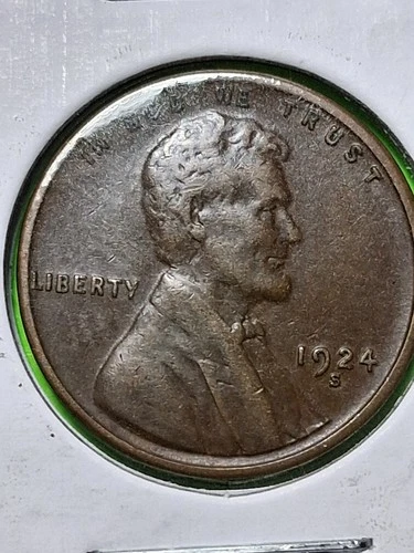 1924-S LINCOLN CENT. XF/AU. SEMI KEY DATE. TOUGH. HIGH GRADE