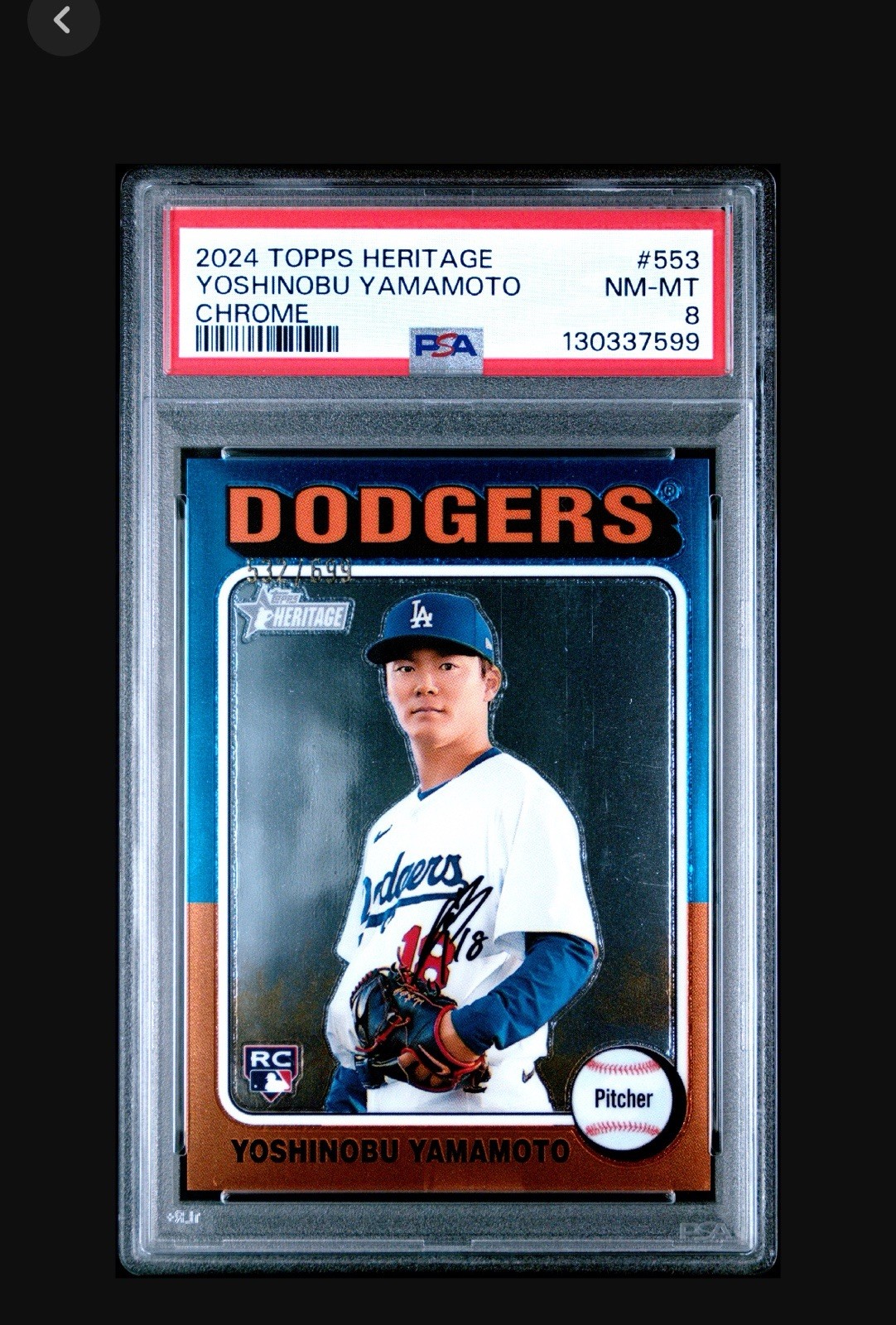 Yoshinobu Yamamoto 2024 Topps Heritage High Number #553 Chrome