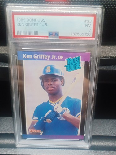 1989 Donruss #33 Ken Griffey Jr. Seattle Mariners Rc Rookie Hof Psa 7 Mint Card