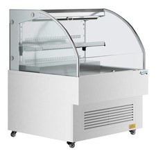 35 3/8" White Horizontal Air Curtain Merchandiser w/ 1 Shelf & LED Lighting