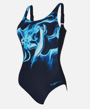 Zoggs Ocean Smoke Adjustable Scoopback Ladies Swimming Costume - UK 10 - BNWT