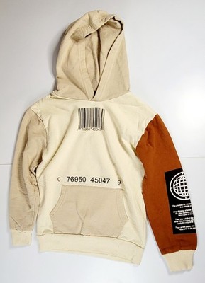 District Planet Boys Pullover Hoodie Size M 10/12 Barcode Graphic Streetwear