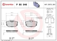 Brembo Bremsbelagsatz Scheibenbremse Prime P 85 046 FüR VW Transporter T4 70B