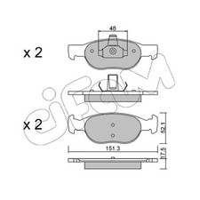 Satz Bremsbeläge Bremsklötze vorne für Fiat Punto 188 | 24076824