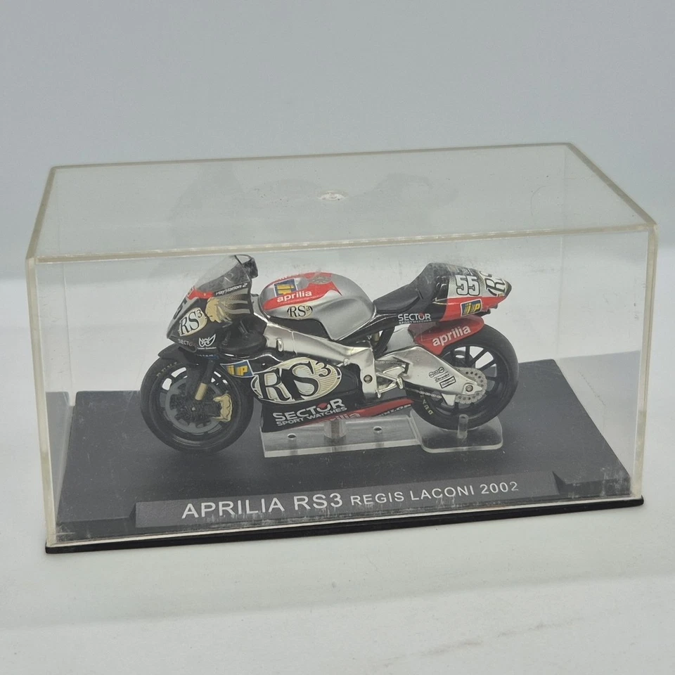 Moto modelo fundido a presión Aprilia RS3 #55 Regis Laconi 2002 escala 1/24 Ixo Models Foto 2 de 4