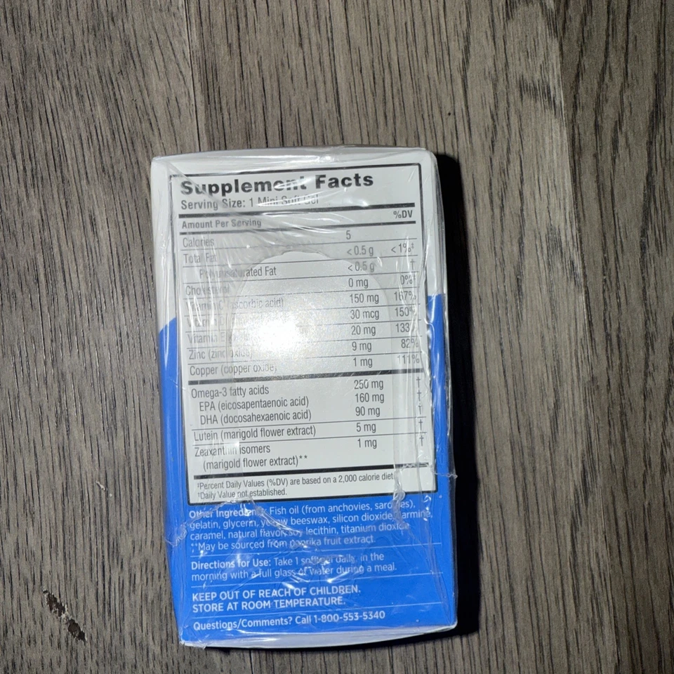 bausch Lomb Ocuvite для взрослых 50+ мини-гели с витаминами и минералами для глаз, 90 карат срок годности 2/2027 - Изображение 2 из 4