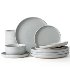 Milkyway Plates and Bowls Set, 12 Pieces Dinnerware Sets, Dishes Set for 4, L...
