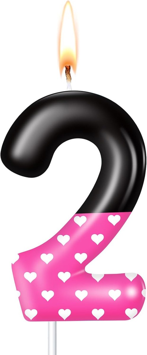 Pink Mouse Number 2 Birthday Candle - Cute Cake Topper Party Decorations