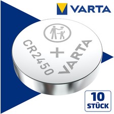 10x Varta CR2450 Lithium Knopfzelle 3V CR 245...
