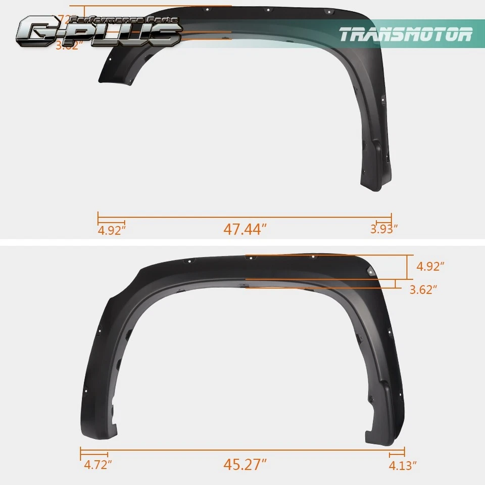 Ajuste para Toyota Tundra 2014-20 bolsillo remache rueda guardabarros llamaradas negro liso 6 un. Foto 2 de 4