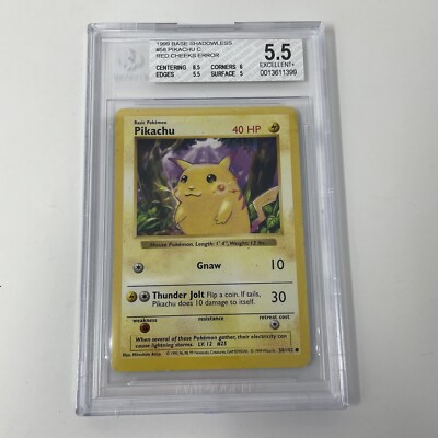 ポケモンカードゲーム Pikachu yellowcheek 1stED shadow less Pikachu 58/102 Base Set LV.12 #25 Shadowless 1st Edition