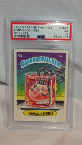 1986 Garbage Pail Kids Stickers Formalde Heidi 160b - PSA EX 5