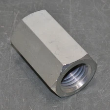 Rod Coupling Nut 250157BG, 2"-4.5, Grade 2 Steel, Zinc Plated, RH Fully Threaded