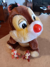 Disney Chip & Dale Plush Toy Dale Vtg. Stuffed Animal + 2 Action Figures