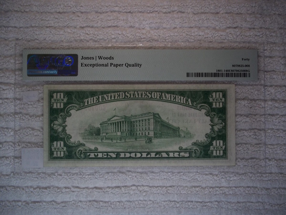 ❇salt❇ 1929 $10 Salt Lake City Utah UT National Currency T1 # 2059 PMG 40
