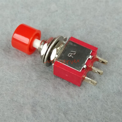 1PCS Neu Spdt 3pin Momentan Rot Push Button Switch DS-612