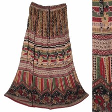 3X To 6X Plus Size Indian Ethnic Maxi Retro Skirt For Women Hippie Boho P118