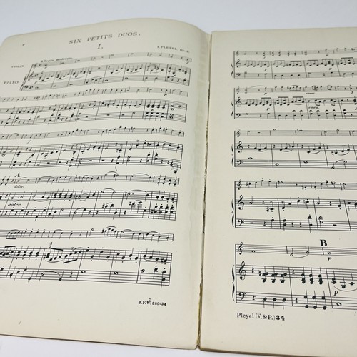 1908 Pleyel 6 Petits Duos Violonet Piano Edition Wood #62 Song Sheet Music Book - Picture 4 of 12