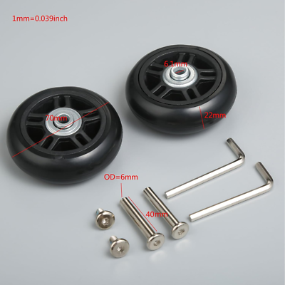 PATIKIL Ruote di ricambio per valigie da 64x18 mm, set di 2 ruote