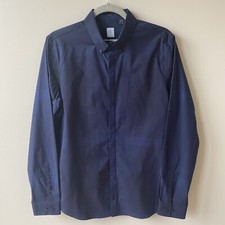 CALVIN KLEIN One MEN  S ULTRA SLIM FIT NAVY BLUE SHIRT Size M