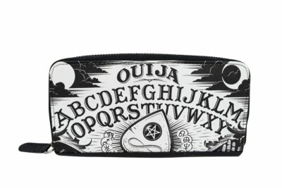 Liquor Brand Black Magic Ouija Board and Planchette Zip Around Clutch Wallet 