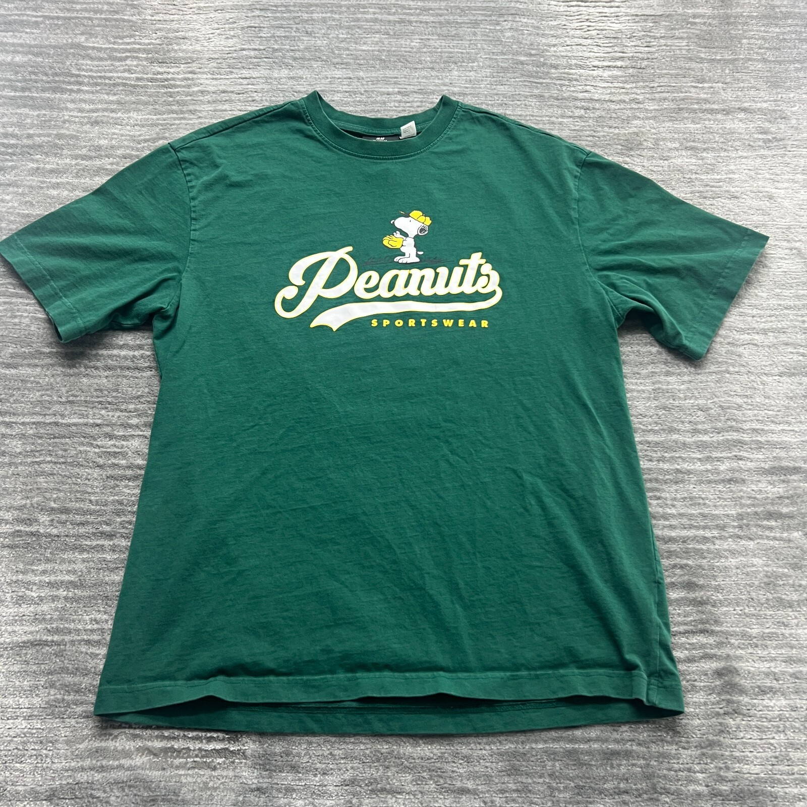 Men's Green Oakland A's Snoopy Baseball Tee Size M by H&M