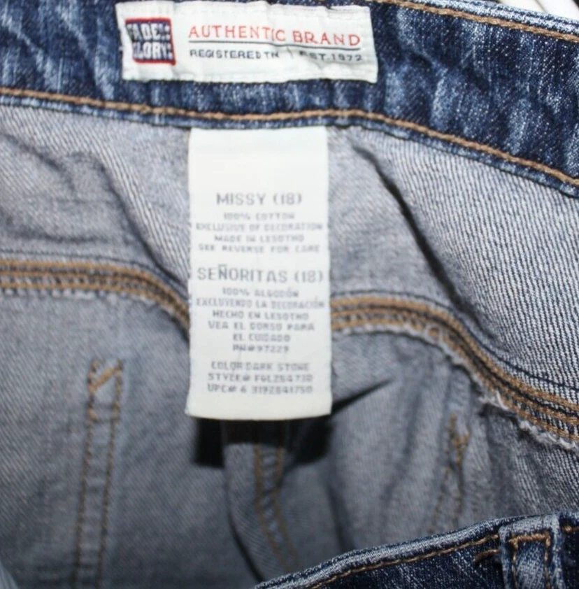 Pantalones de mezclilla para mujer Faded Glory capri talla 18 Missy estilo carpintero azules Foto 3 de 3