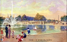 Paris le Bassin des Tuileries französische Bildkarte L.V.Cie Af3 unbespielt