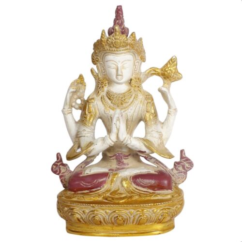 Brass Tibetan Buddhist Goddess Tara in Blessing Posture for Health Happiness