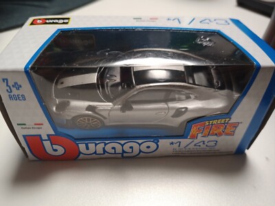 Burago Porsche 911 GT2 RS Silber Schwarz 1:43 NEU in OVP Modellauto #97037