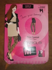 009X13 Maidenform 12455 Control IT! Lace Capri Pantyhose Medium Charcoal NWD