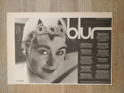 Blur -  UK tour dates 1991 - Music magazine advert 11 X 7 wall art Damon Albarn