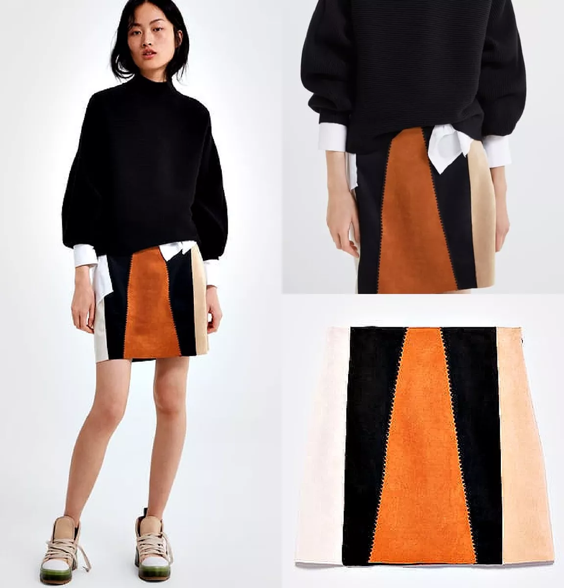 Jupe patineuse cuir clearance zara