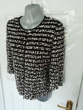 Frank Lyman Size 12 Black Brown Animal Print Layered Zip Up Jacket Top Stretchy