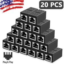 20XRJ45 Inline Coupler Cat7 Cat6 Cat5e Ethernet Network Cable Extender Connector