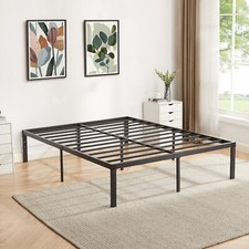 16 in Metal Platform Bed Frame King Twin Full Queen Size Mattress Foundation